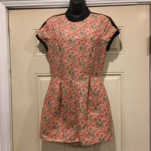 Topshop multicolored floral one piece shorts.